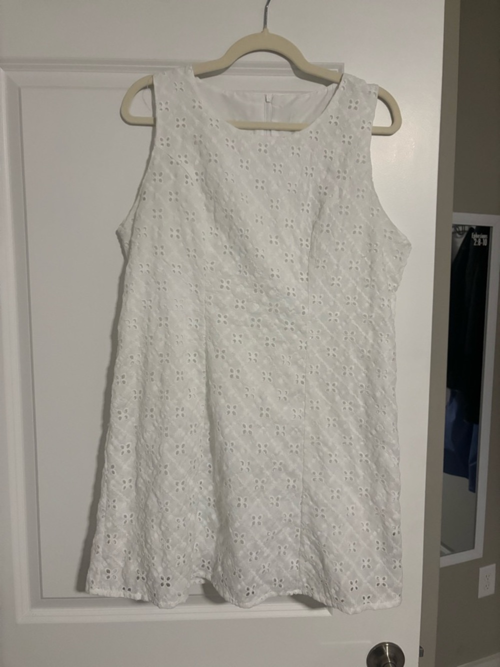 SHEIN White Eyelet Sleeveless Mini Dress